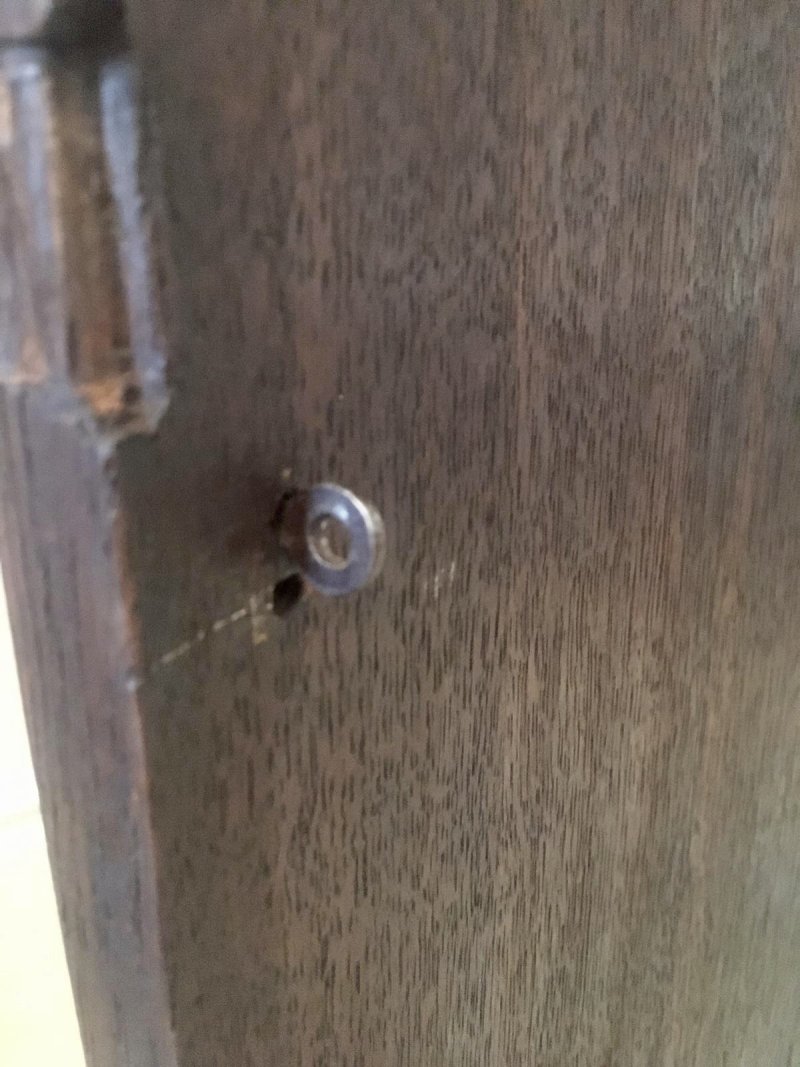 George III Mahogany Hanging Bow Front Corner Cabinet - Image 11